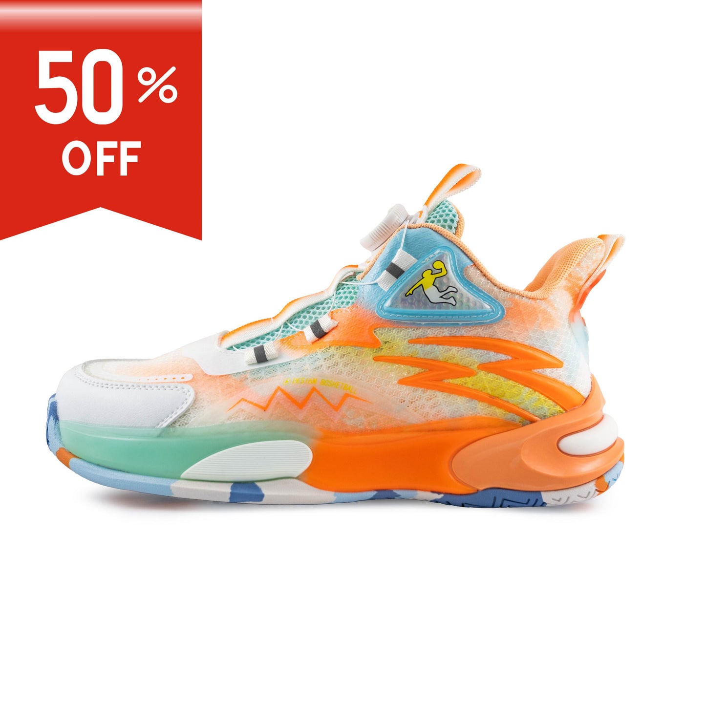Youth Boy Sneakers - Basketball Shoes - 9066 Orange