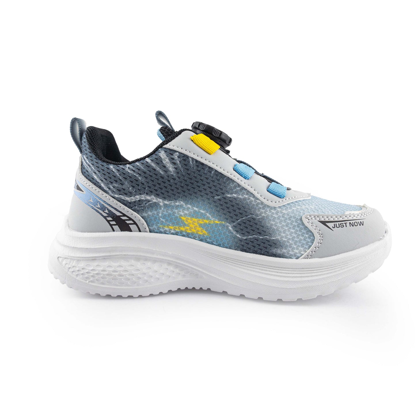 Youth Rotary buckle Sneakers - B6801 Cyan/Gray