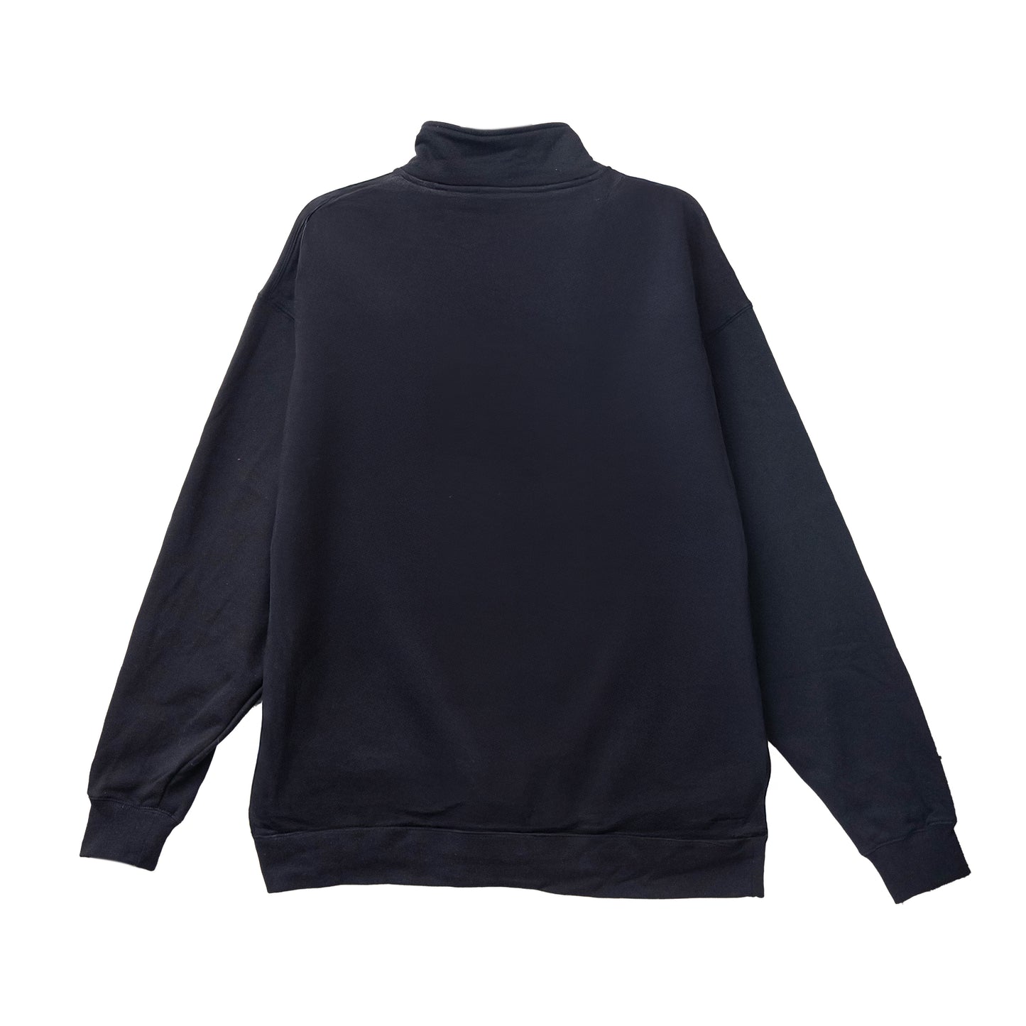 Men's Pure Cotton Fleece High Collar Sweatshirt Black
