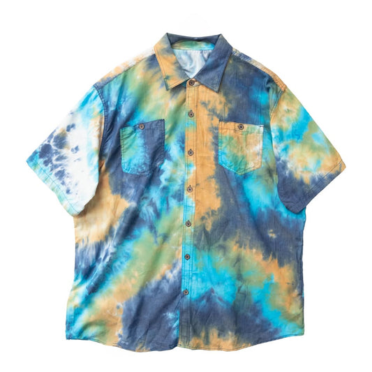 Blue tie dye Men short-sleeve Shirt