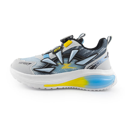 Youth Rotary buckle Sneakers - B6801 Cyan/Gray