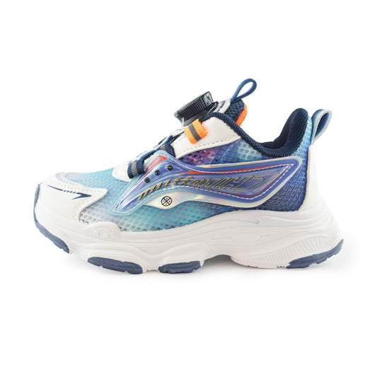 Kid's Rotary buckle Sneakers - Orange/Blue/White D3032