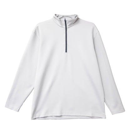 Men's Half Zip Long Sleeve Sport Shirts White