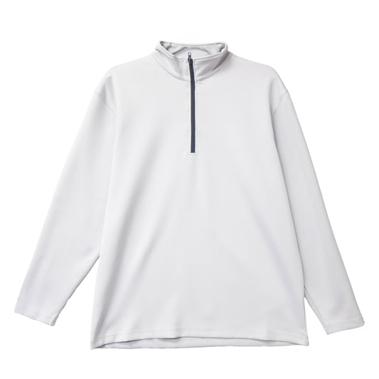 Men's Half Zip Long Sleeve Sport Shirts White