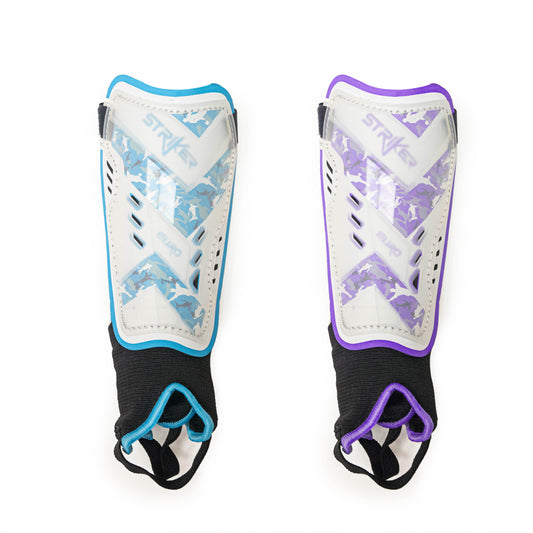 Striker Purple, Blue Soccer shin guards Pair For Age 3-5