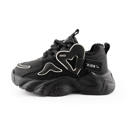 Kids' Chunky Sneakers – Stylish & Comfortable Sport Shoes - P295 Black