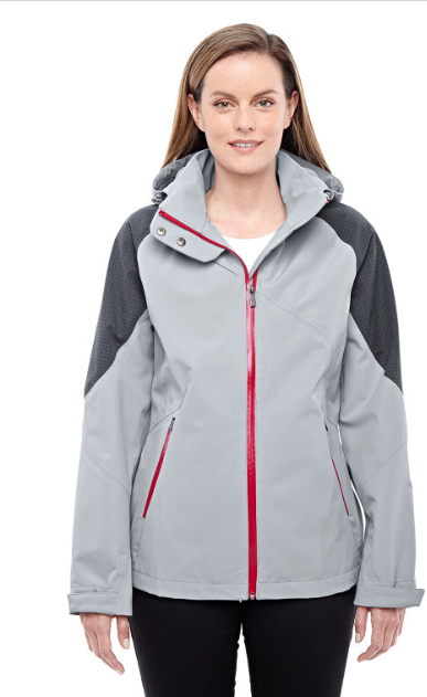 North End Sport Women's Impulse Interactive Seam-Sealed Shell White/Gray/Red