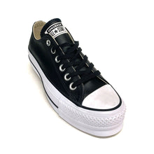 Load image into Gallery viewer, Chuck Taylor All Star Leather Platform Low Top In Black/Black
