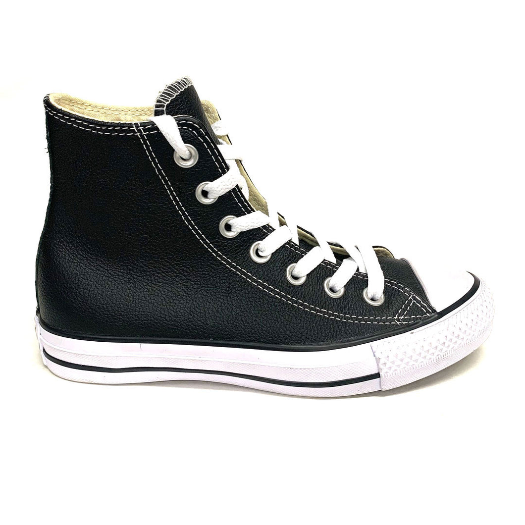 Chuck Taylor All Star Leather High Top In Black/White
